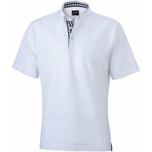 Rihi | Polo manches courtes publicitaire pour homme Blanc Marine