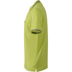 Rilla | Polo manches courtes publicitaire pour homme Jaune Acide Carbone 3