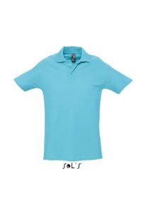 Spring Ii | Polo manches courtes publicitaire pour homme Bleu Atoll