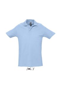 Spring Ii | Polo manches courtes publicitaire pour homme Ciel Pique