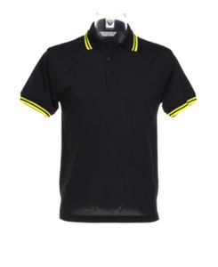 Suffi | Polo manches courtes publicitaire pour homme Noir Jaune 1