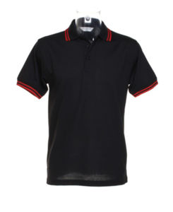 Suffi | Polo manches courtes publicitaire pour homme Noir Rouge 1