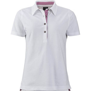 Suggo | Polo manches courtes publicitaire pour femme Blanc Pourpre Blanc 4