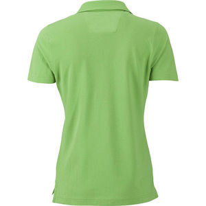 Suggo | Polo manches courtes publicitaire pour femme Vert citron Blanc 1