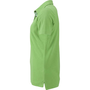 Suggo | Polo manches courtes publicitaire pour femme Vert citron Blanc 3