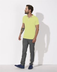 Trains Modal Slub | Polo manches courtes publicitaire pour homme Jaune 2