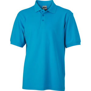 Tyxa | Polo manches courtes publicitaire pour homme Turquoise