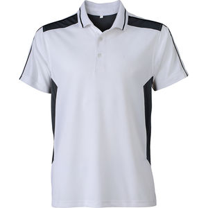 Vuju | Polo manches courtes publicitaire pour homme Blanc Carbone