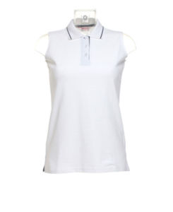 Vuze | Polo sans manches personnalisé pour femme Blanc Marine 1