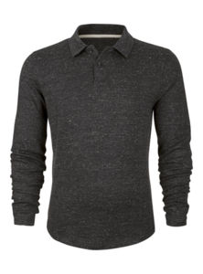 Warms | Polo manches longues personnalisé pour homme Charbon effet fumé 10