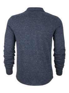 Warms | Polo manches longues personnalisé pour homme Jean foncé effet fumé 12