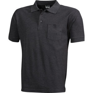 Wello | Polo manches courtes personnalisé pour homme Anthracite Mélangé