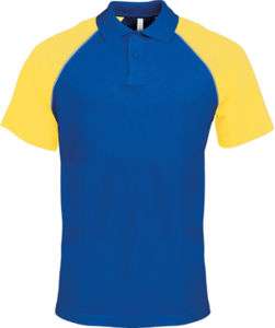 Wimy | Polo manches courtes publicitaire pour homme Bleu royal Jaune