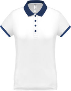 Yeny | Polo manches courtes publicitaire pour femme Blanc Marine 1