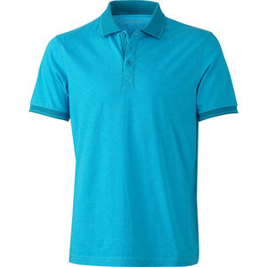 Zamu | Polo manches courtes publicitaire pour homme Turquoise mélangé Turquoise