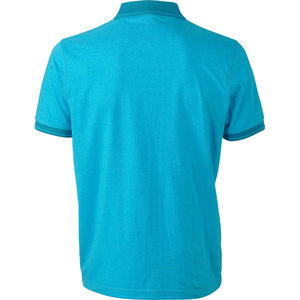 Zamu | Polo manches courtes publicitaire pour homme Turquoise mélangé Turquoise 1