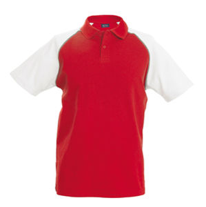 Zily | Polo manches courtes publicitaire pour enfant Rouge Blanc