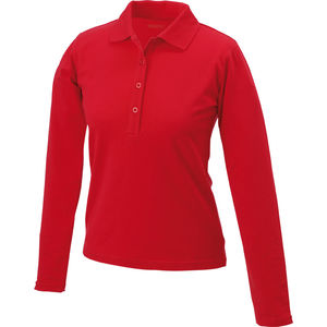 Zinna | Polo manches longues publicitaire pour femme Rouge