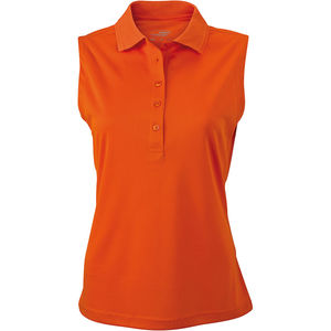 Zoopoo | Polo sans manches personnalisé pour femme Orange Foncé